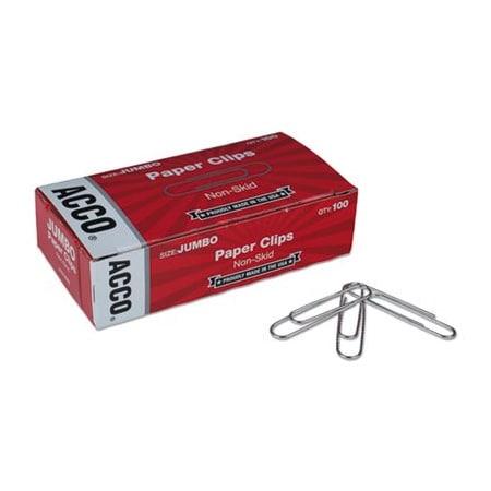 Gbc ACCO, PAPER CLIPS, JUMBO, SILVER, 1000PK 72585